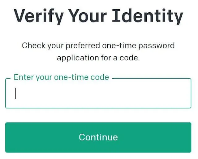 Verify your identity