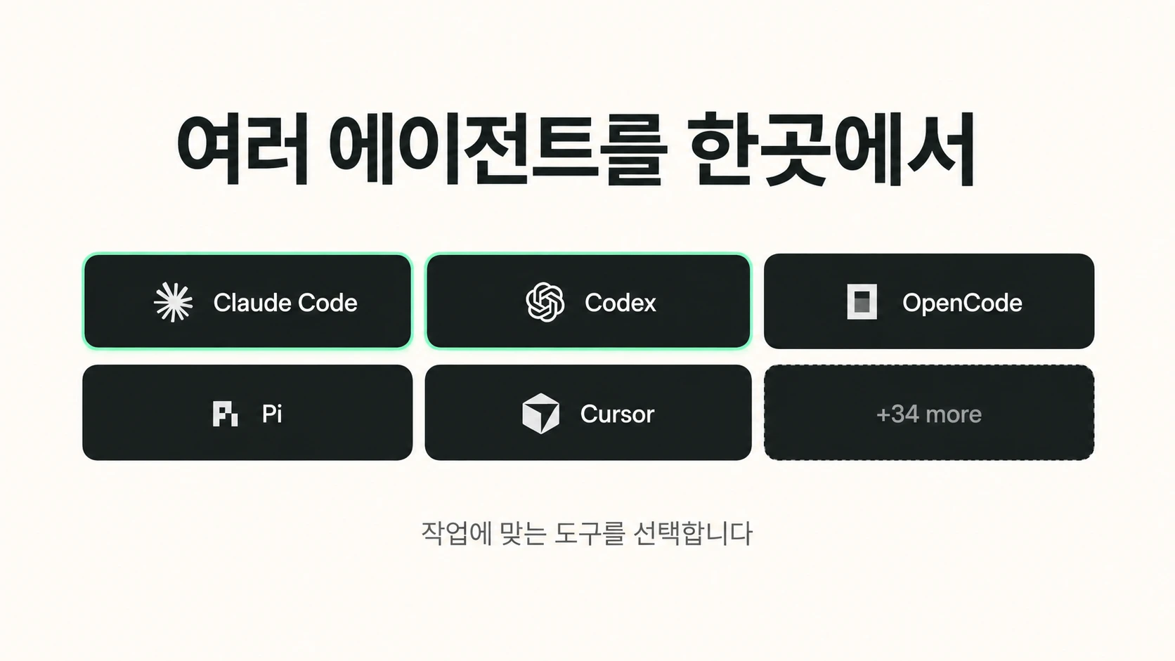 Paseo 지원 에이전트 목록에서 Claude Code와 Codex를 강조한 이미지